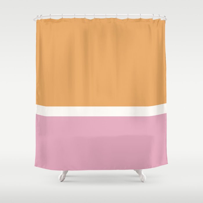 Color Block VII Orange Pink Shower Curtain Gallery Image 1