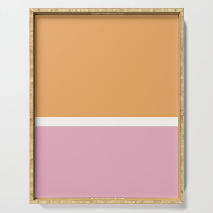 Color Block VII Orange Pink Serving Tray Gallery Image 1