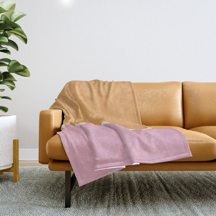 Color Block VII Orange Pink Throw Blanket Gallery Image 1