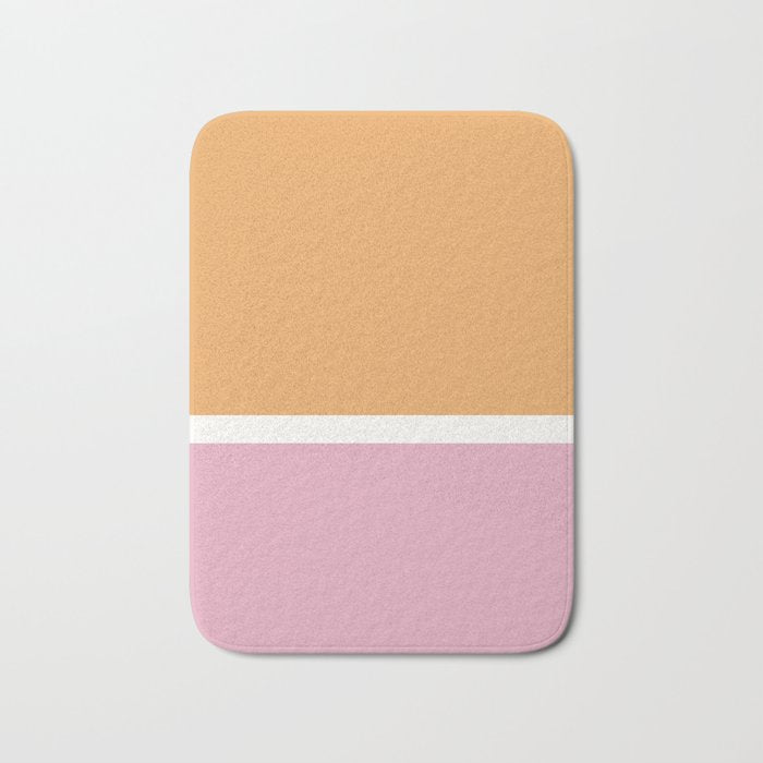 Color Block VII Orange Pink Bath Mat Gallery Image 1