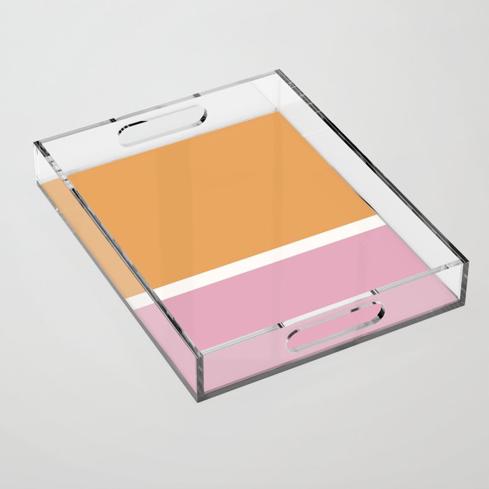Color Block VII Orange Pink Acrylic Tray Gallery Image 1