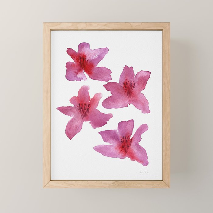 Pink Azaleas Orchid Flower Mini Art Print Gallery Image 1