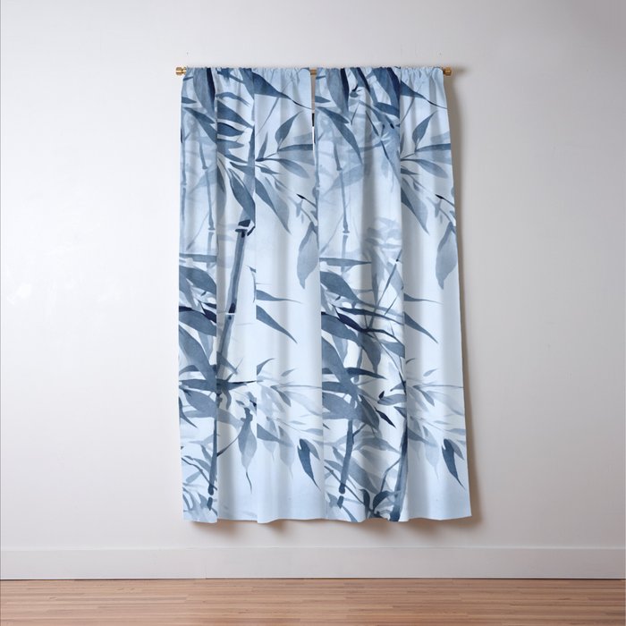 Blue Hour Calm Bamboo Garden Window Curtain Gallery Image 3