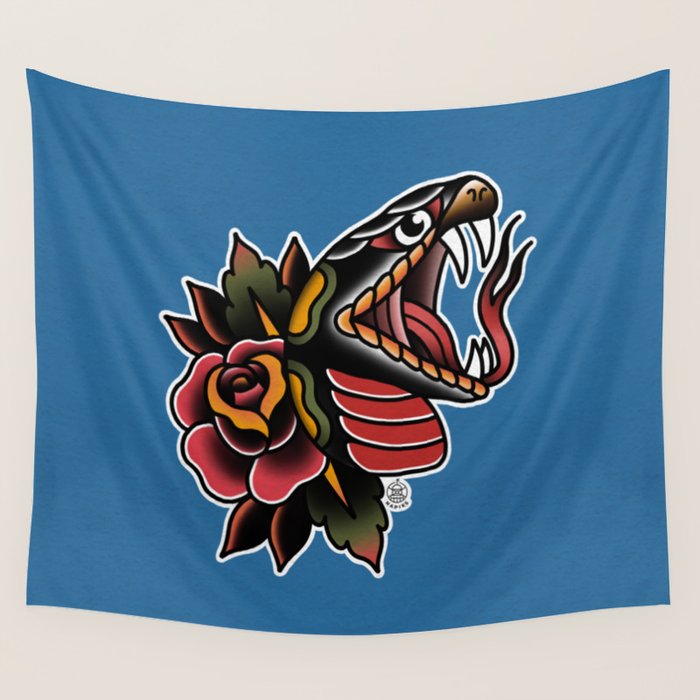 Snake Tattoo Wall Tapestry Gallery Image 4