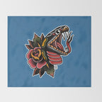 Snake Tattoo Throw Blanket Gallery Image 2
