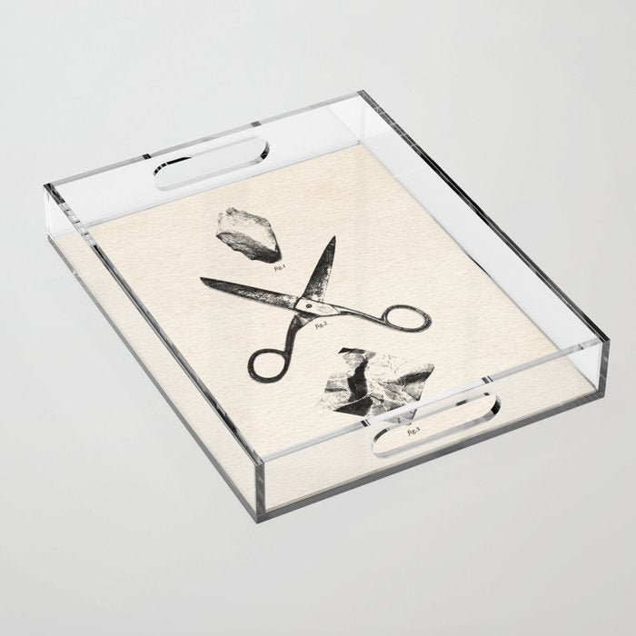 PLAY / Rock Scissors Paper - vintage Acrylic Tray Gallery Image 1