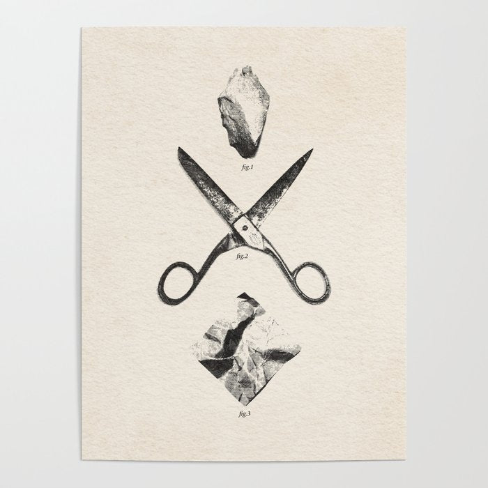 PLAY / Rock Scissors Paper - vintage Poster Gallery Image 1