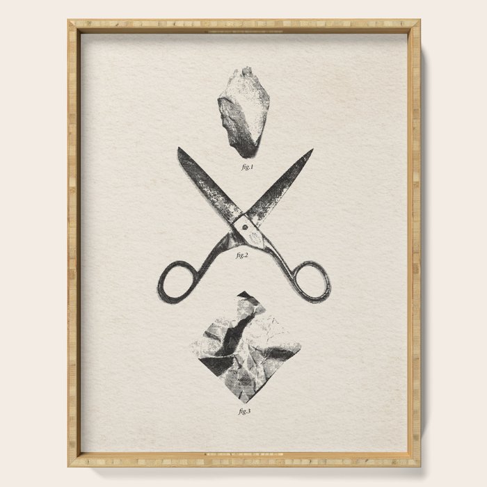 PLAY / Rock Scissors Paper - vintage Serving Tray Gallery Image 1