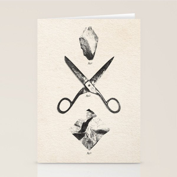 PLAY / Rock Scissors Paper - vintage Stationery Card Gallery Image 2