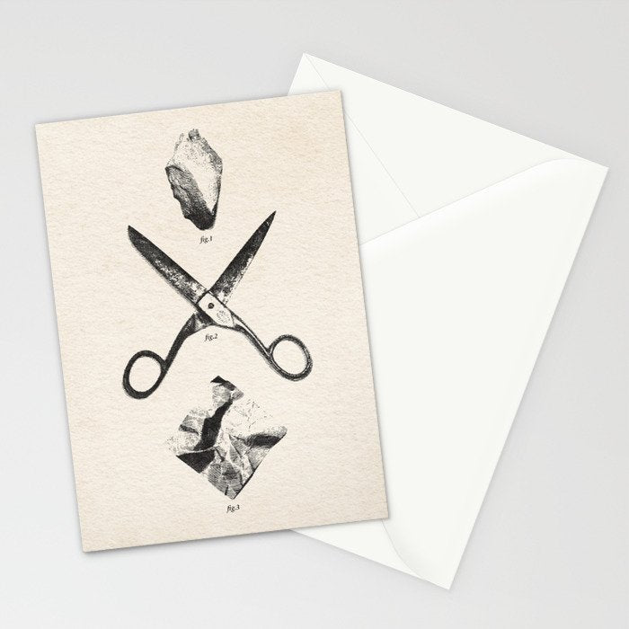 PLAY / Rock Scissors Paper - vintage Stationery Card Gallery Image 2