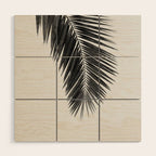 Palm Leaf Black & White I Wood Wall Art Gallery Image 1