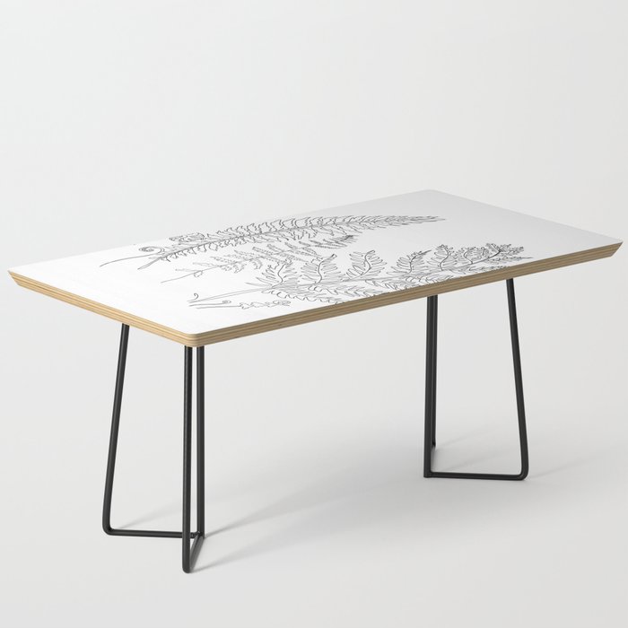 Minimal Line Art Fern Leaves Coffee Table Gallery Image 1