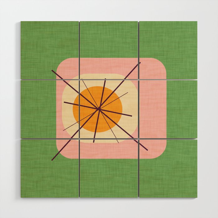 Flower Eggs Green-Pink Wood Wall Art Gallery Image 1