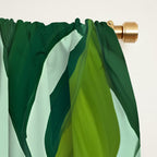 Birds in Paradise, Floral Birds of Paradise Botanical Jungle, Tropical Nature Plants Floral, Lush Green Orange Pink Exotic Forest, Garden Flowers Bohemian Painting Window Curtain Gallery Image 2
