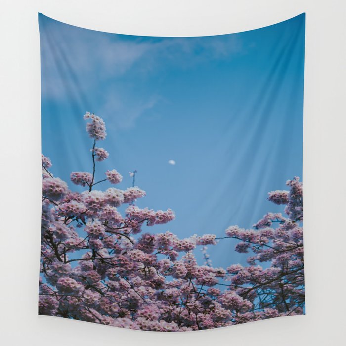 Cherry Blossom Moon Wall Tapestry Gallery Image 1