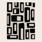 Retro Mid Century Modern Abstract Pattern 735 Black and Linen White Poster Gallery Image 4