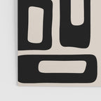 Retro Mid Century Modern Abstract Pattern 735 Black and Linen White Poster Gallery Image 3