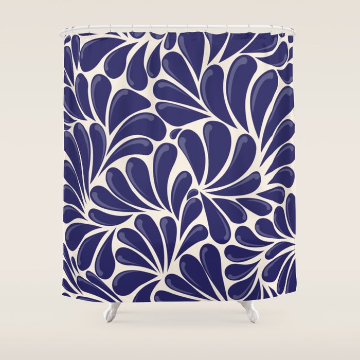 Mexican Talavera Organic Shapes by Akbaly Shower Curtain Gallery Image 1