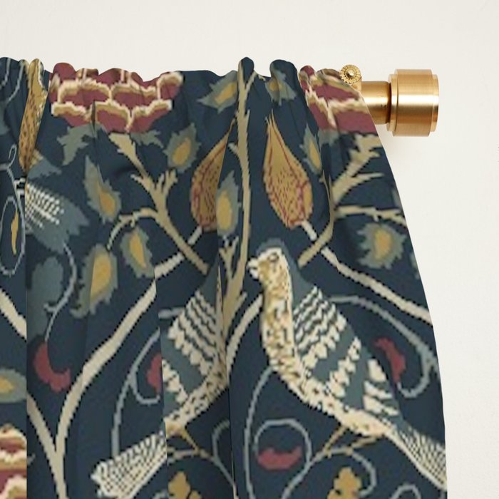 William Morris Seasons by May Melsetter Indigo Window Curtain Gallery Image 2