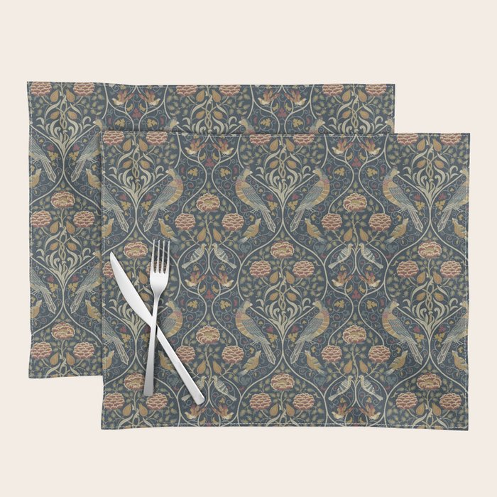 William Morris Seasons by May Melsetter Indigo Placemat Gallery Image 1
