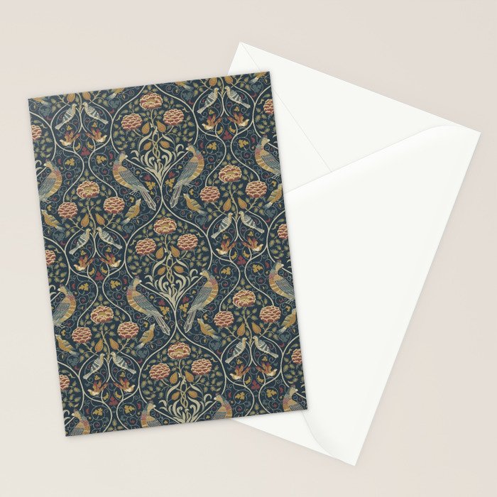 William Morris Seasons by May Melsetter Indigo Stationery Card Gallery Image 2