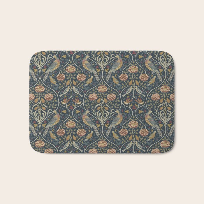 William Morris Seasons by May Melsetter Indigo Bath Mat Gallery Image 1