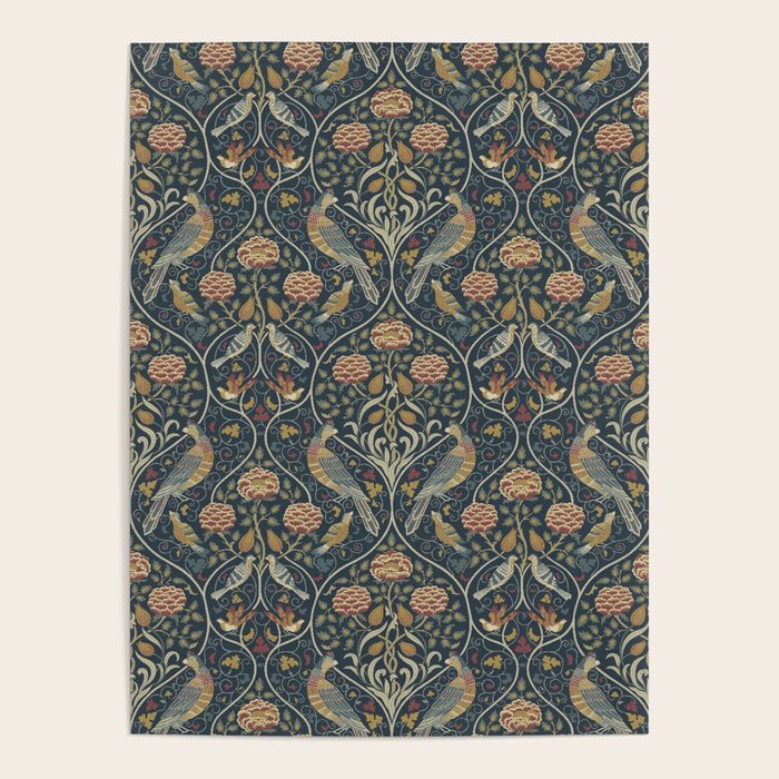 William Morris Seasons by May Melsetter Indigo Poster Gallery Image 4