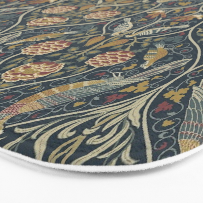 William Morris Seasons by May Melsetter Indigo Bath Mat Gallery Image 3