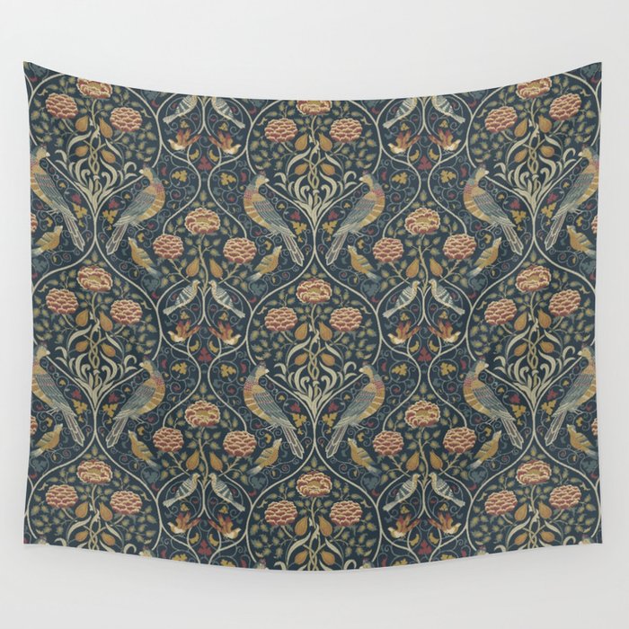 William Morris Seasons by May Melsetter Indigo Wall Tapestry Gallery Image 4