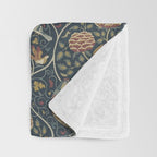 William Morris Seasons by May Melsetter Indigo Throw Blanket Gallery Image 3
