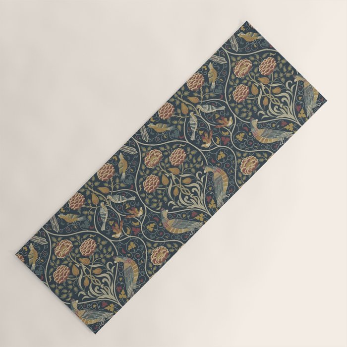 William Morris Seasons by May Melsetter Indigo Yoga Mat Gallery Image 1