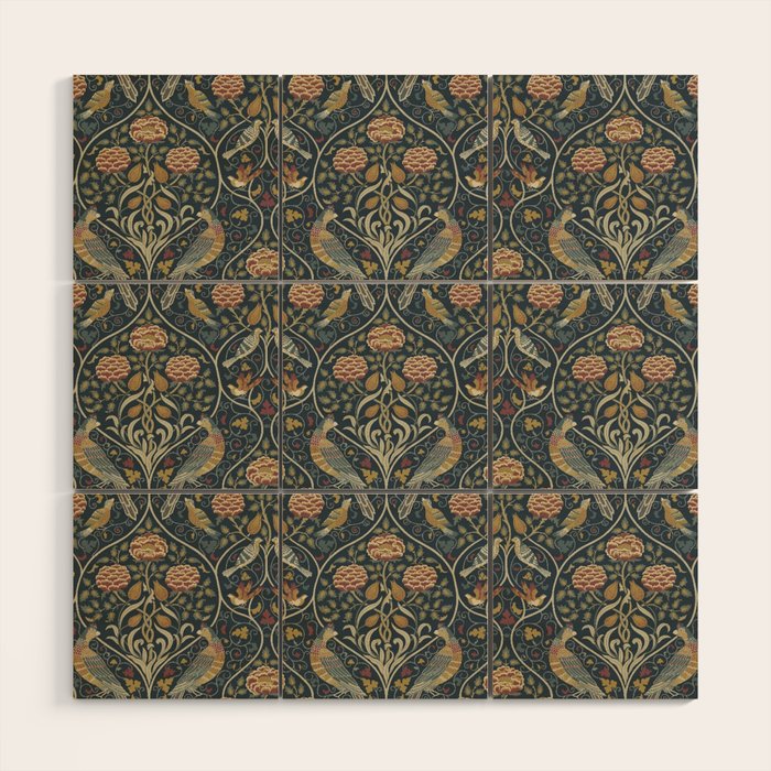 William Morris Seasons by May Melsetter Indigo Wood Wall Art Gallery Image 1