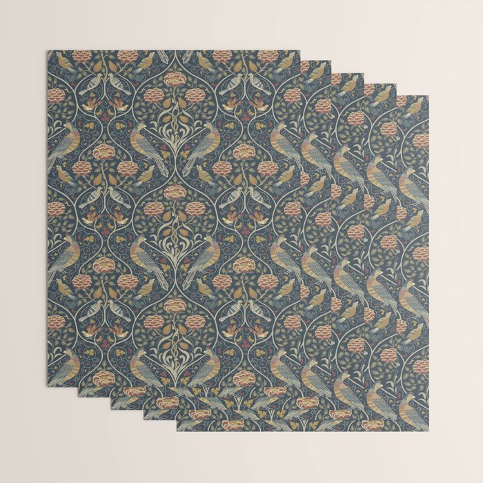 William Morris Seasons by May Melsetter Indigo Wrapping Paper Gallery Image 3