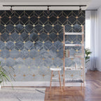 Blue Hexagons And Diamonds Wall Mural Gallery Image 1