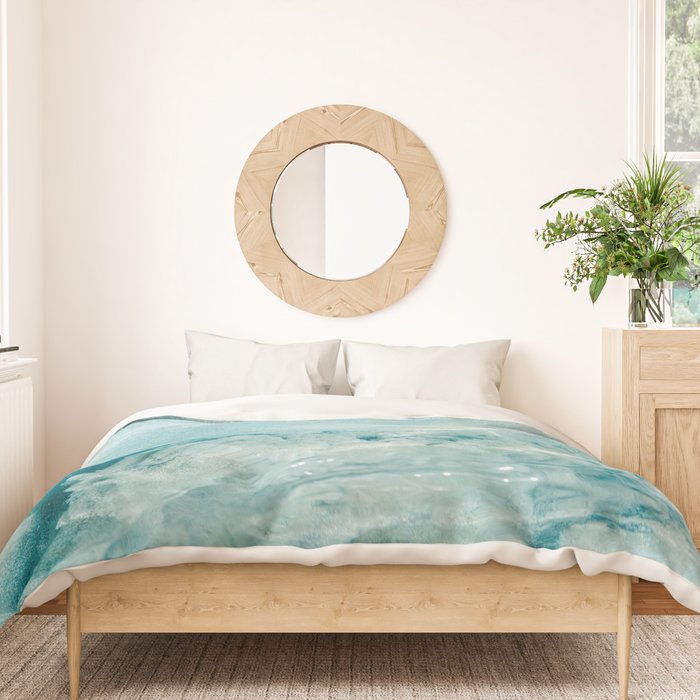 Clear blue water | Colorful ocean photography print | Turquoise sea Duvet Cover Gallery Image 3