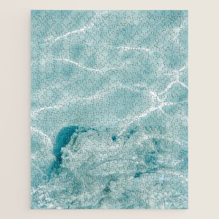 Clear blue water | Colorful ocean photography print | Turquoise sea Jigsaw Puzzle Gallery Image 1