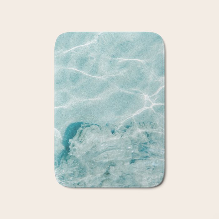 Clear blue water | Colorful ocean photography print | Turquoise sea Bath Mat Gallery Image 1