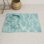 Clear blue water | Colorful ocean photography print | Turquoise sea Rug Gallery Image 1