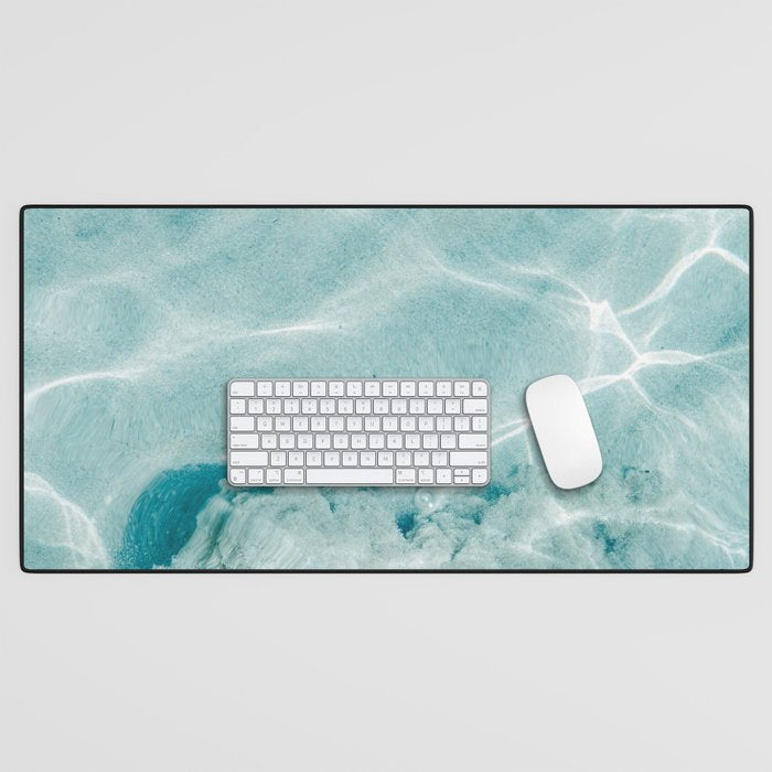 Clear blue water | Colorful ocean photography print | Turquoise sea Desk Mat Gallery Image 1