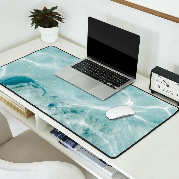 Clear blue water | Colorful ocean photography print | Turquoise sea Desk Mat Gallery Image 2