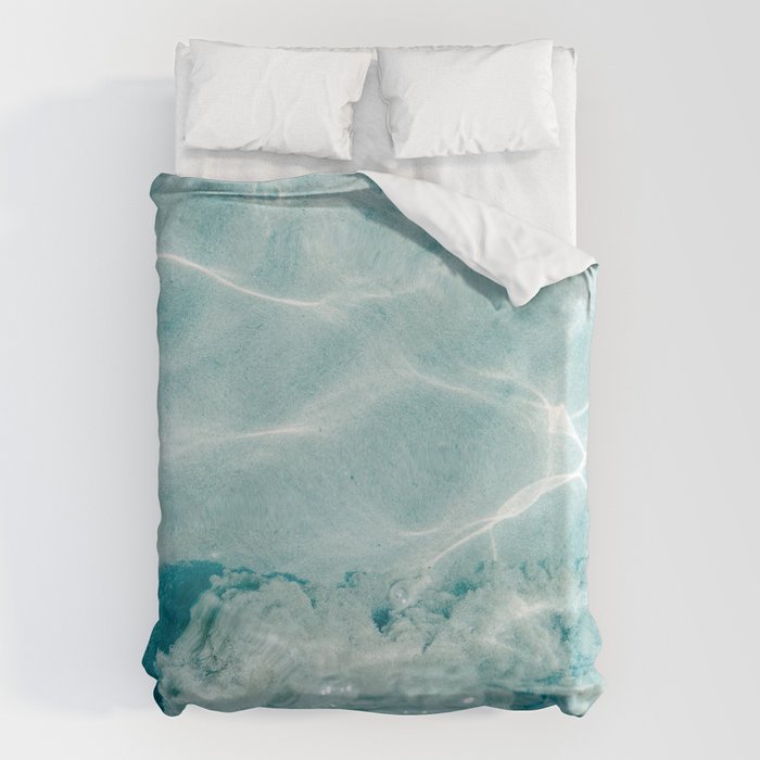 Clear blue water | Colorful ocean photography print | Turquoise sea Duvet Cover Gallery Image 6