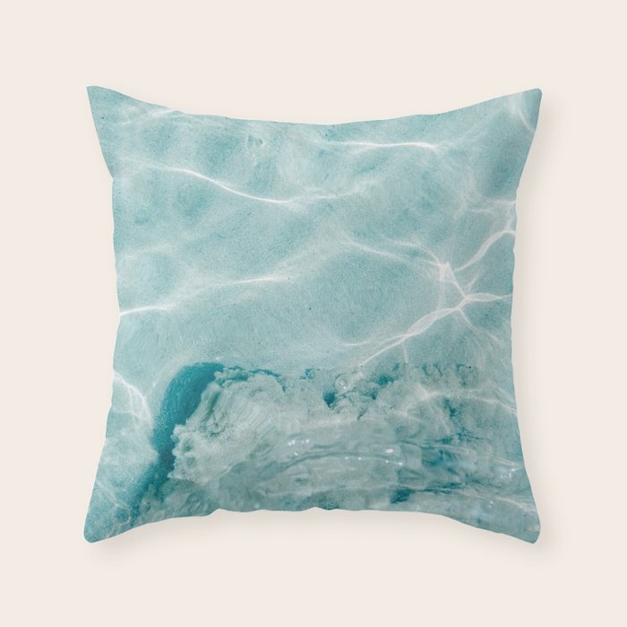 Clear blue water | Colorful ocean photography print | Turquoise sea Throw Pillow Gallery Image 6