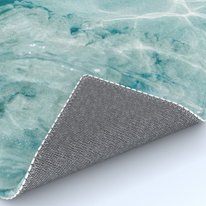 Clear blue water | Colorful ocean photography print | Turquoise sea Rug Gallery Image 4