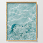 Clear blue water | Colorful ocean photography print | Turquoise sea Serving Tray Gallery Image 1