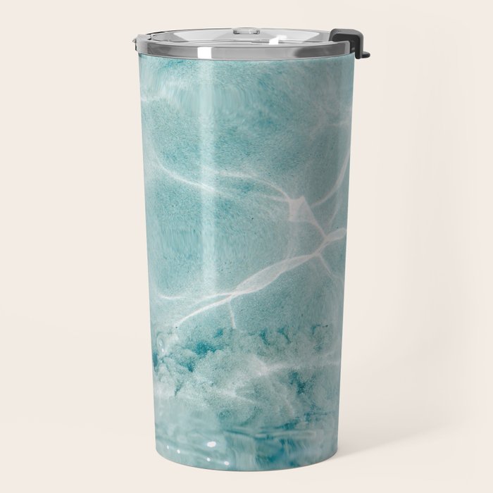 Clear blue water | Colorful ocean photography print | Turquoise sea Travel Mug Gallery Image 2