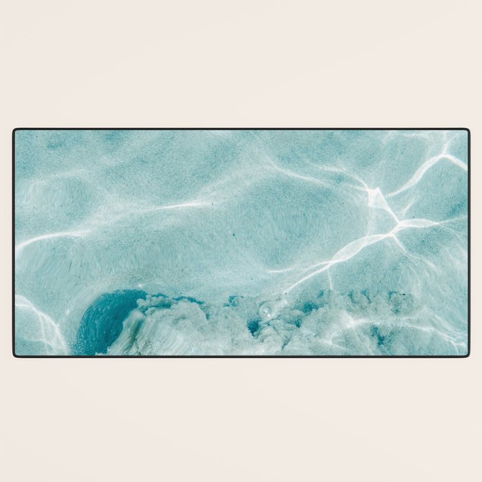 Clear blue water | Colorful ocean photography print | Turquoise sea Desk Mat Gallery Image 3