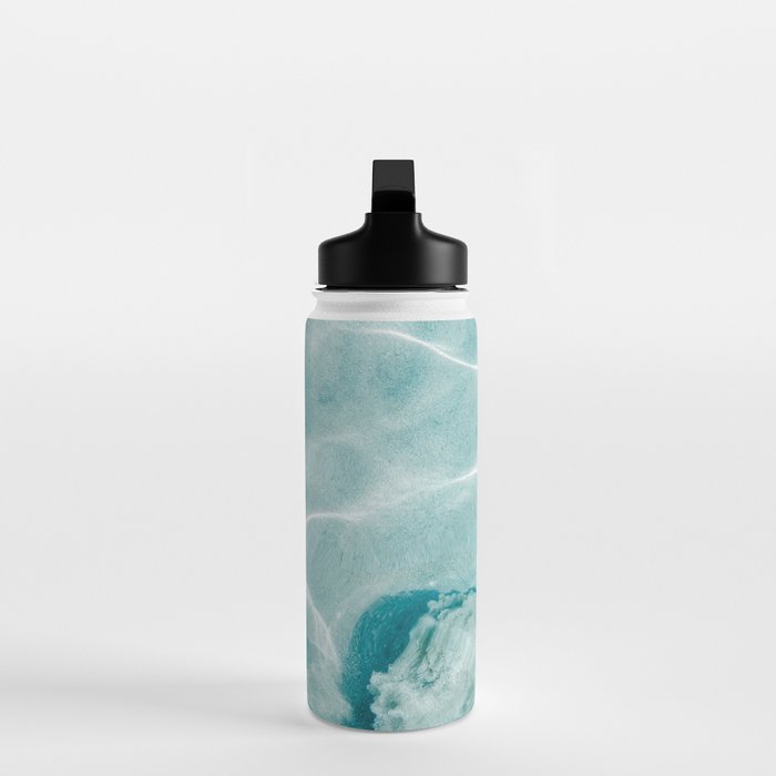 Clear blue water | Colorful ocean photography print | Turquoise sea Water Bottle Gallery Image 3