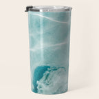 Clear blue water | Colorful ocean photography print | Turquoise sea Travel Mug Gallery Image 3