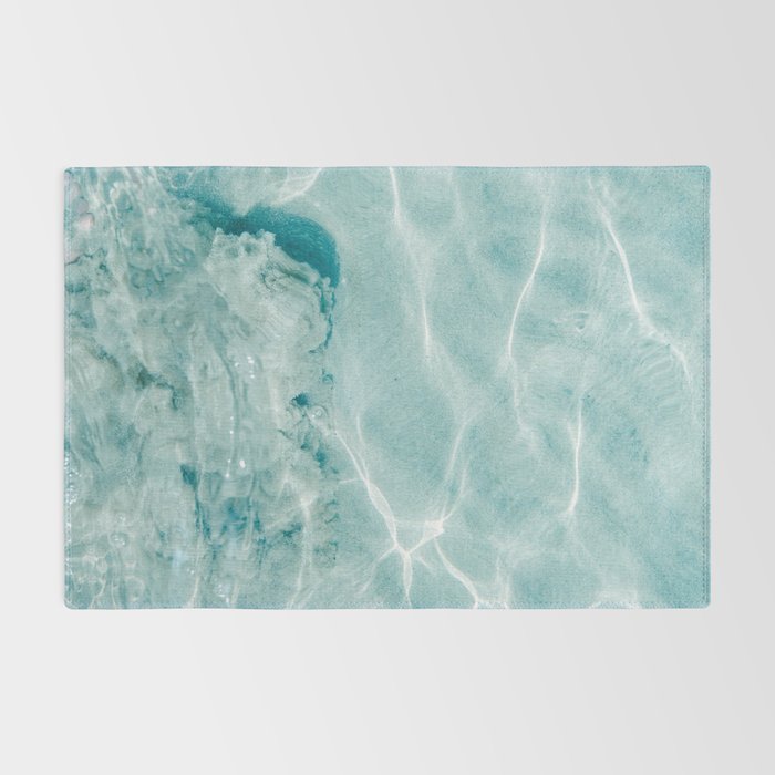 Clear blue water | Colorful ocean photography print | Turquoise sea Rug Gallery Image 2