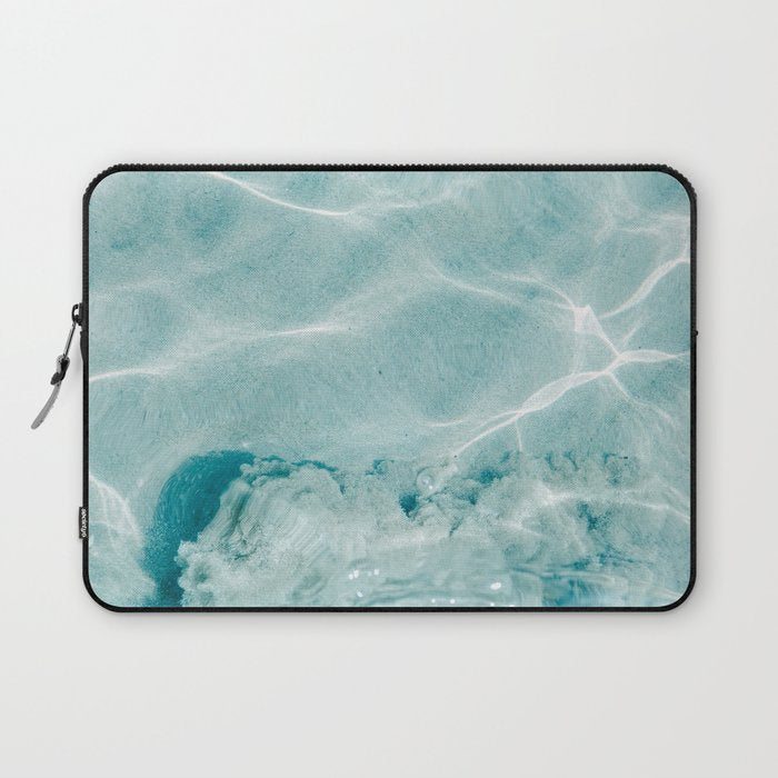 Clear blue water | Colorful ocean photography print | Turquoise sea Laptop Sleeve Gallery Image 1